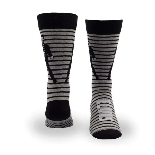 Perris Licensed ELVIS "Jailhouse Rock" Large Crew Socks in Grey (1-Pair)