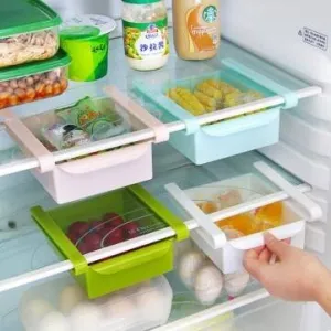 Plastic Kitchen Refrigerator Fridge Storage Rack Freezer Shelf Holder Kitchen Organization by MiMi
