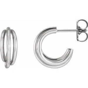 Platinum Left 12 mm Hoop Earrings