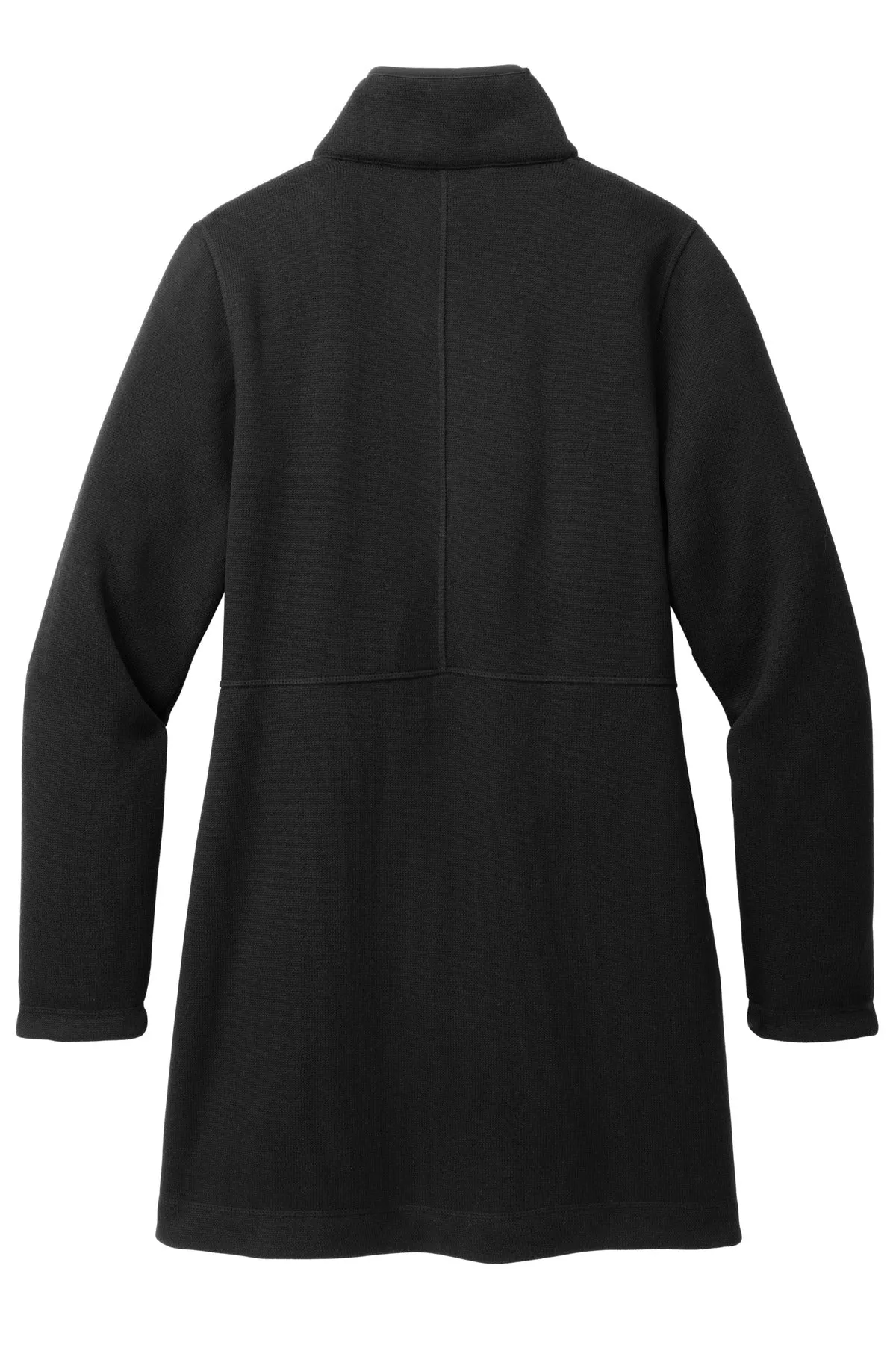 Port Authority Women's Arc Sweater Fleece Long Jacket L425 Deep Black