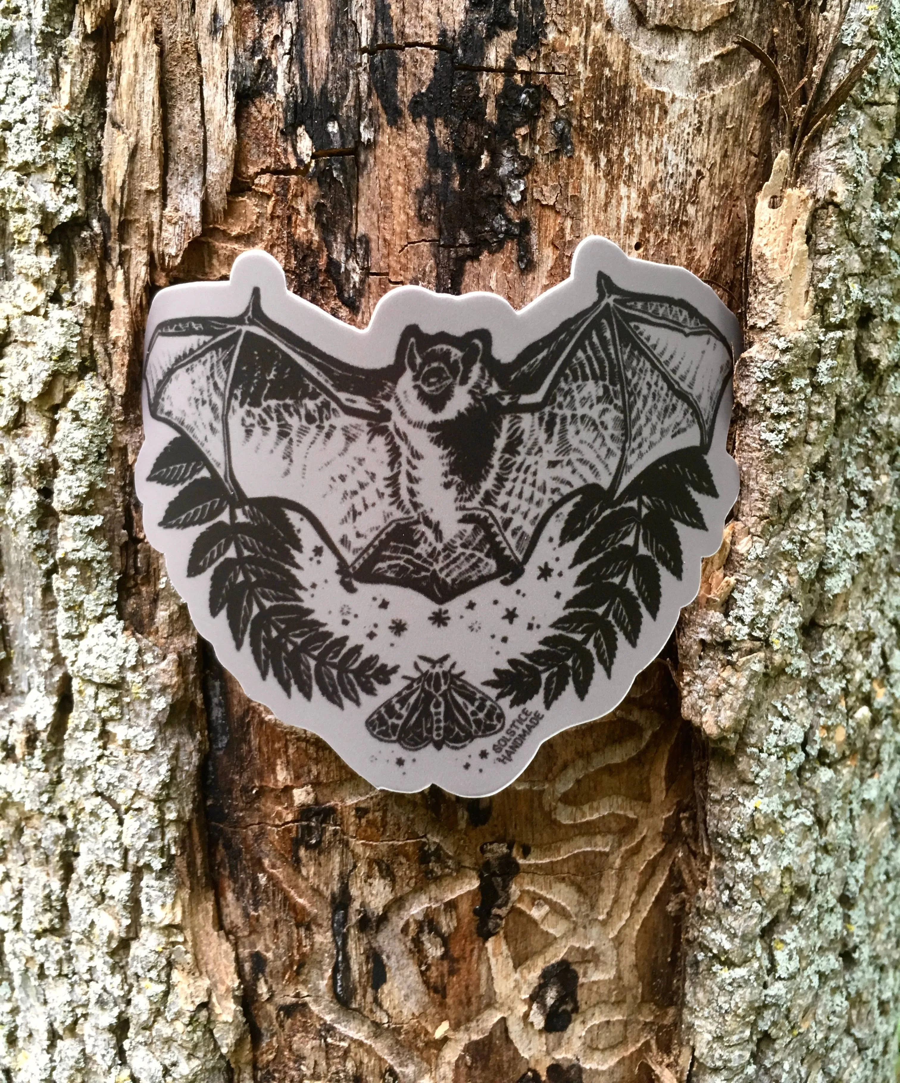 "Witching Hour" Bat and Moth Sticker