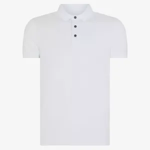 Remus Tapered Fit Cotton-Stretch Polo Shirt - White