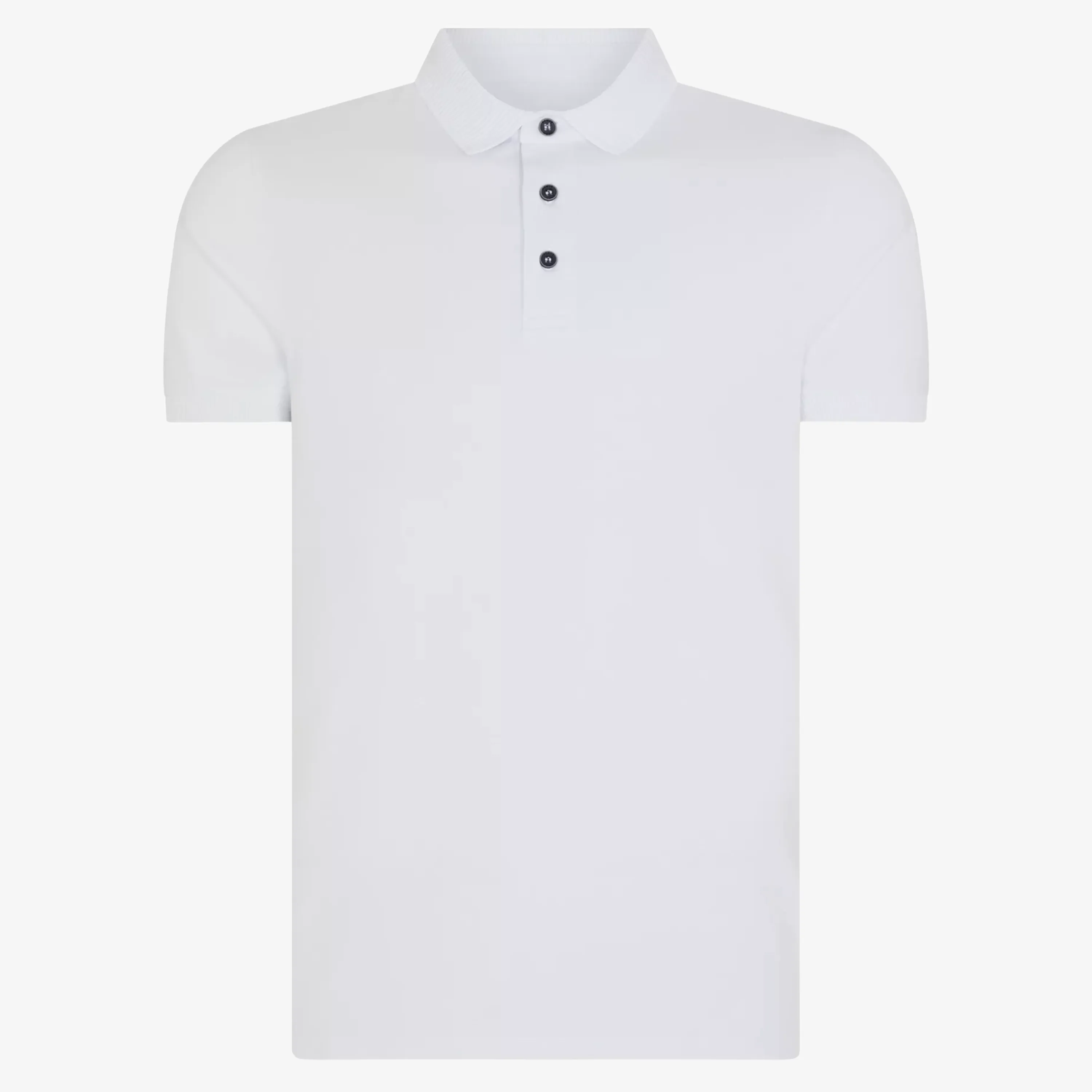 Remus Tapered Fit Cotton-Stretch Polo Shirt - White