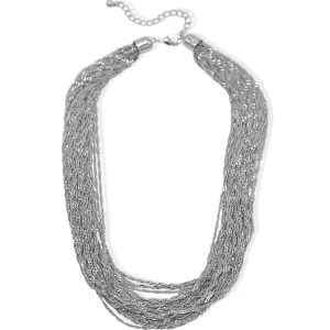 Rhodium Multi-layer Link chain necklace #HNN77713_RHODIUM(OC14)