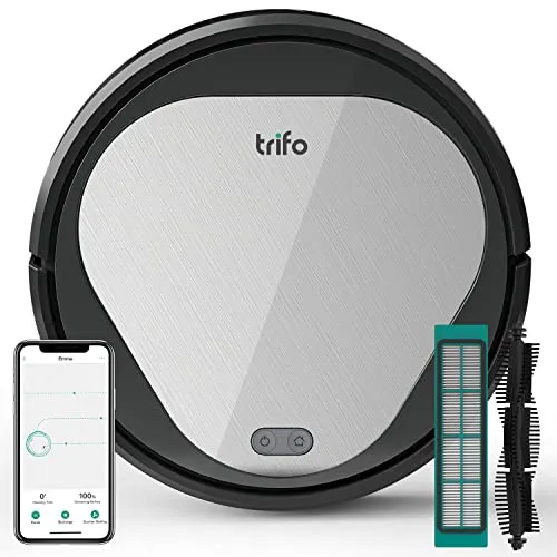 Robot Vacuum, Trifo Robotic Vacuum Cleaner, 4000Pa Strong Suction, 2600mAh Battery, Self-Charging, Upgraded 6D Collision Sensor, Compatible with Alexa, Wi-Fi&App, Pet Hair,Hard Floors&Low-Pile Carpets