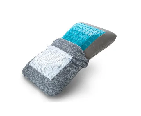 Royal Comfort Cool Gel Charcoal Infused High Density Memory Foam Pillow 40 x 60 cm Charcoal, Blue