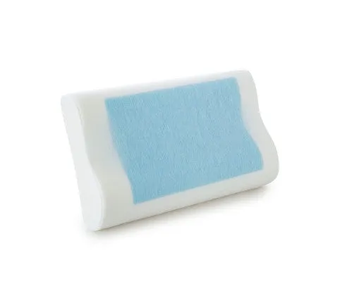 Royal Comfort Cooling Gel Contour High Density Memory Foam Pillow Single Pack 30 x 50 cm White, Blue