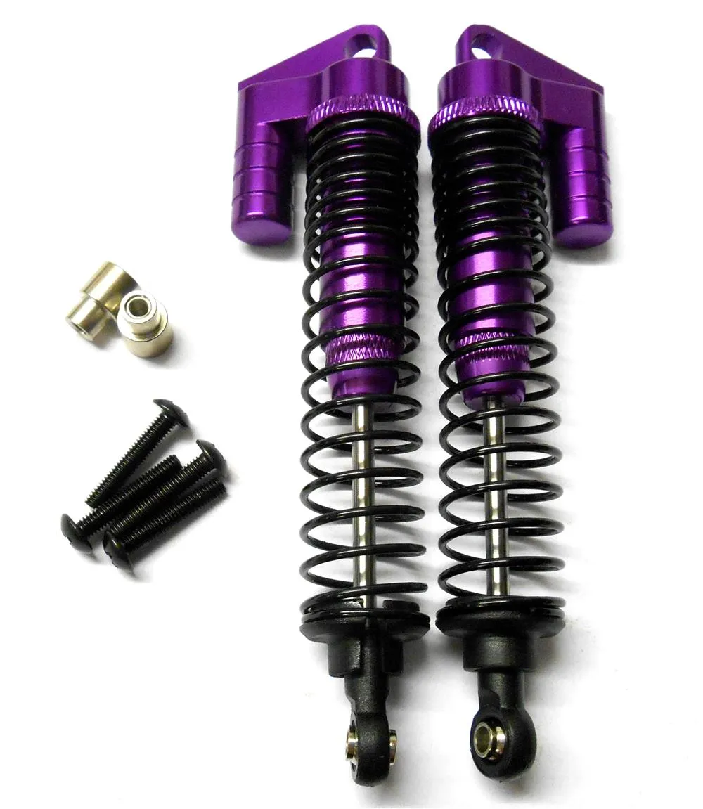 S108004P 1/10 Scale RC Alloy Adjustable Shock Absorber Damper x 2 Purple 100mm