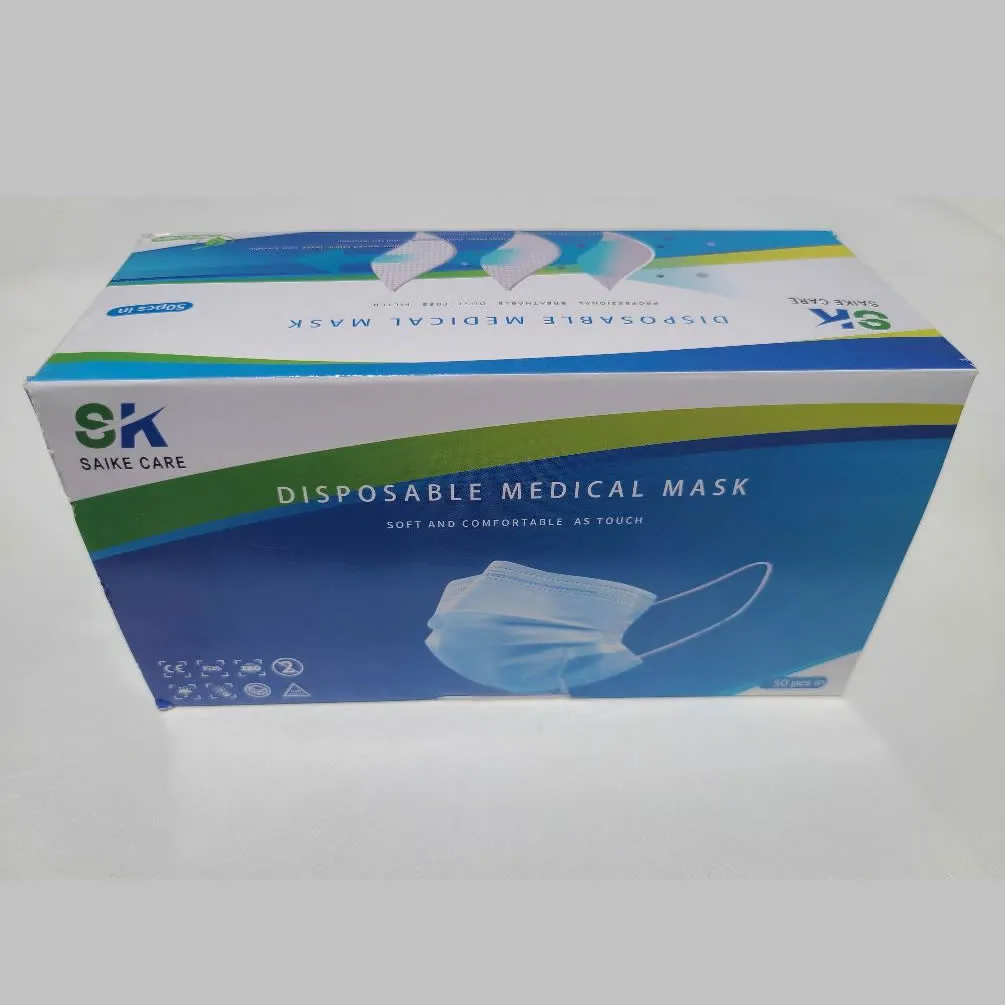 Saike 3-Ply Disposable Face Mask (50 - 100 - 200 UND - 50 UND x box - NEW)