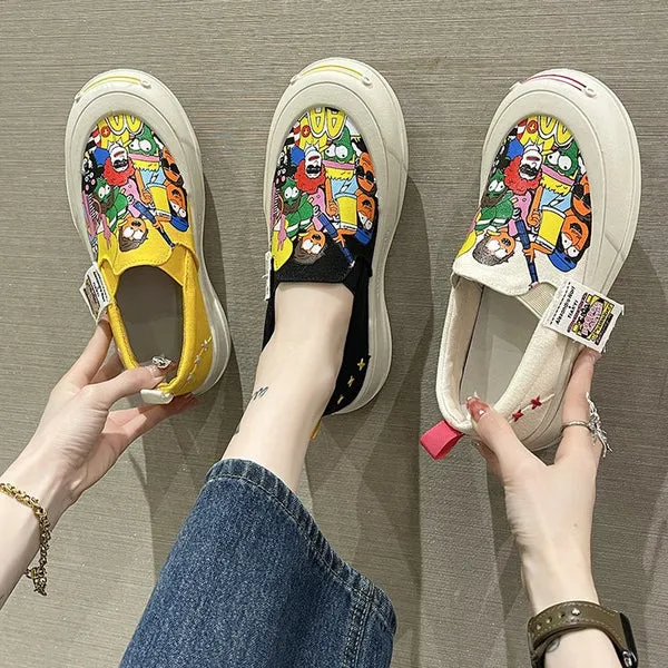 Sequins Star Design Casual Lace-Up Distressed White Sneakers