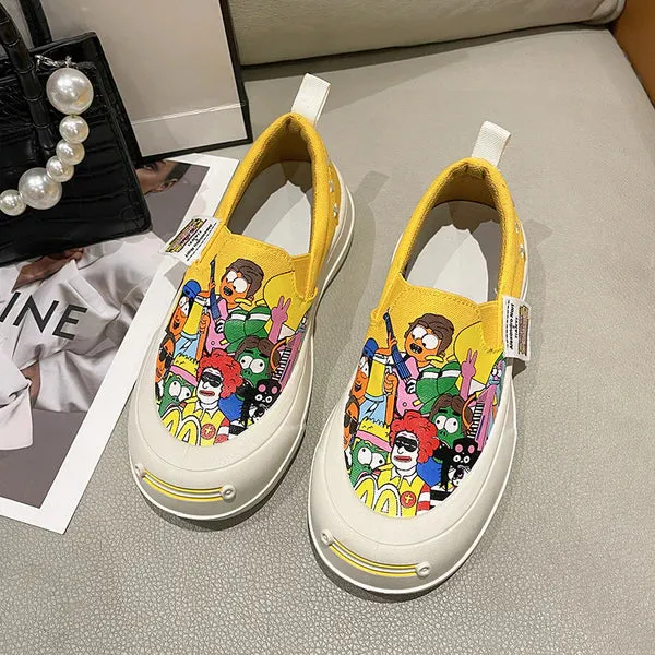 Sequins Star Design Casual Lace-Up Distressed White Sneakers