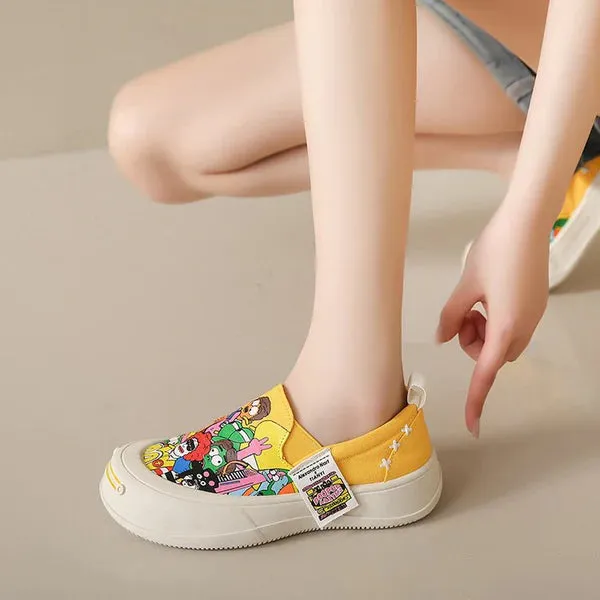 Sequins Star Design Casual Lace-Up Distressed White Sneakers
