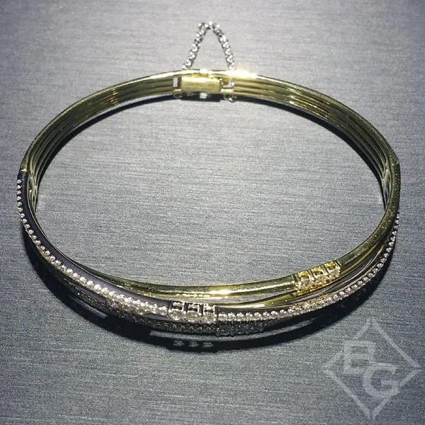 Simon G. "Embraceable" Gold Multi-Layer Diamond Wave Bangle