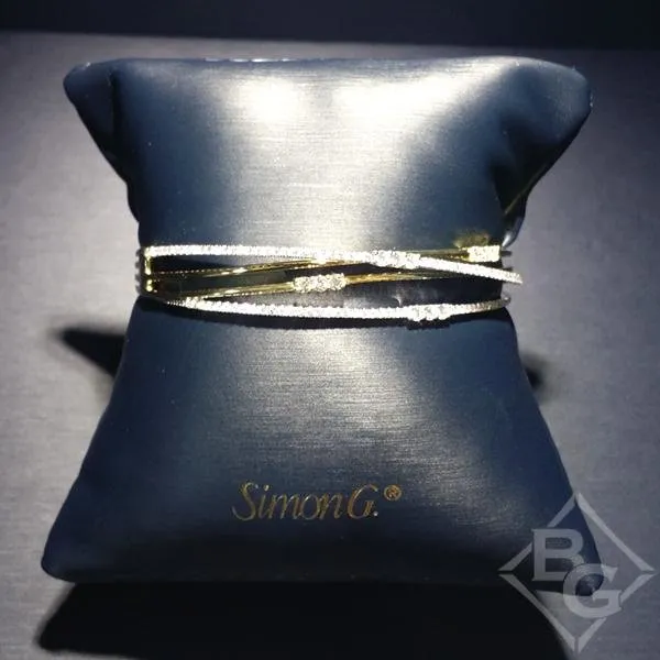 Simon G. "Embraceable" Gold Multi-Layer Diamond Wave Bangle