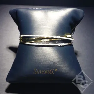 Simon G. "Embraceable" Gold Multi-Layer Diamond Wave Bangle