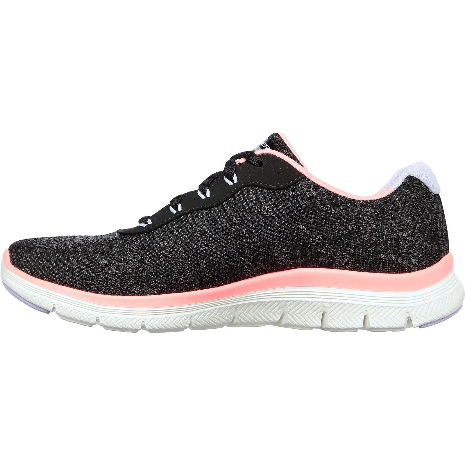 Skechers 149570 Flex Appeal 4.0 Fresh Move Sneakers für Damen mit weiter Passform - Schwarz/Koralle