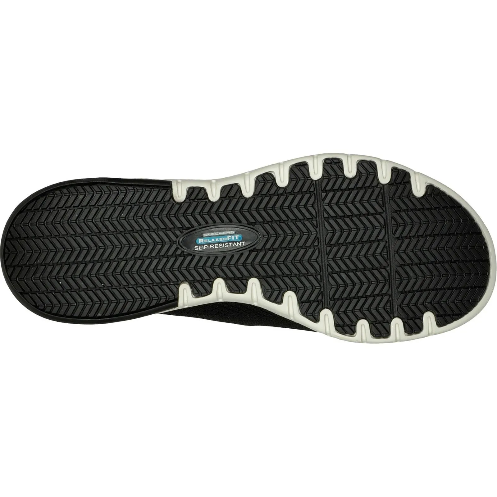 Skechers 77281EC Marsing Waiola SR Sicherheits-Sneaker für Damen, weite Passform, Schwarz/Weiß
