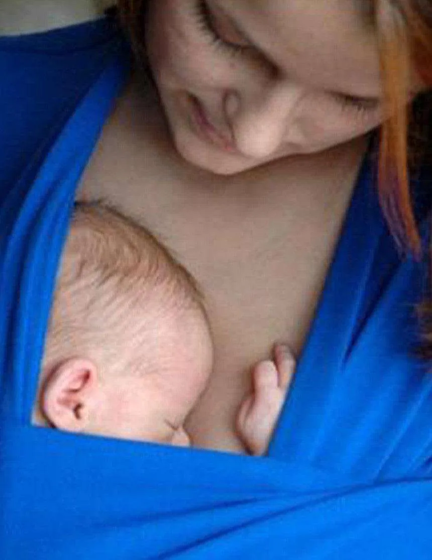 Skin To Skin Kangaroo T-Shirt & Nursing Top | Lagoon Blue