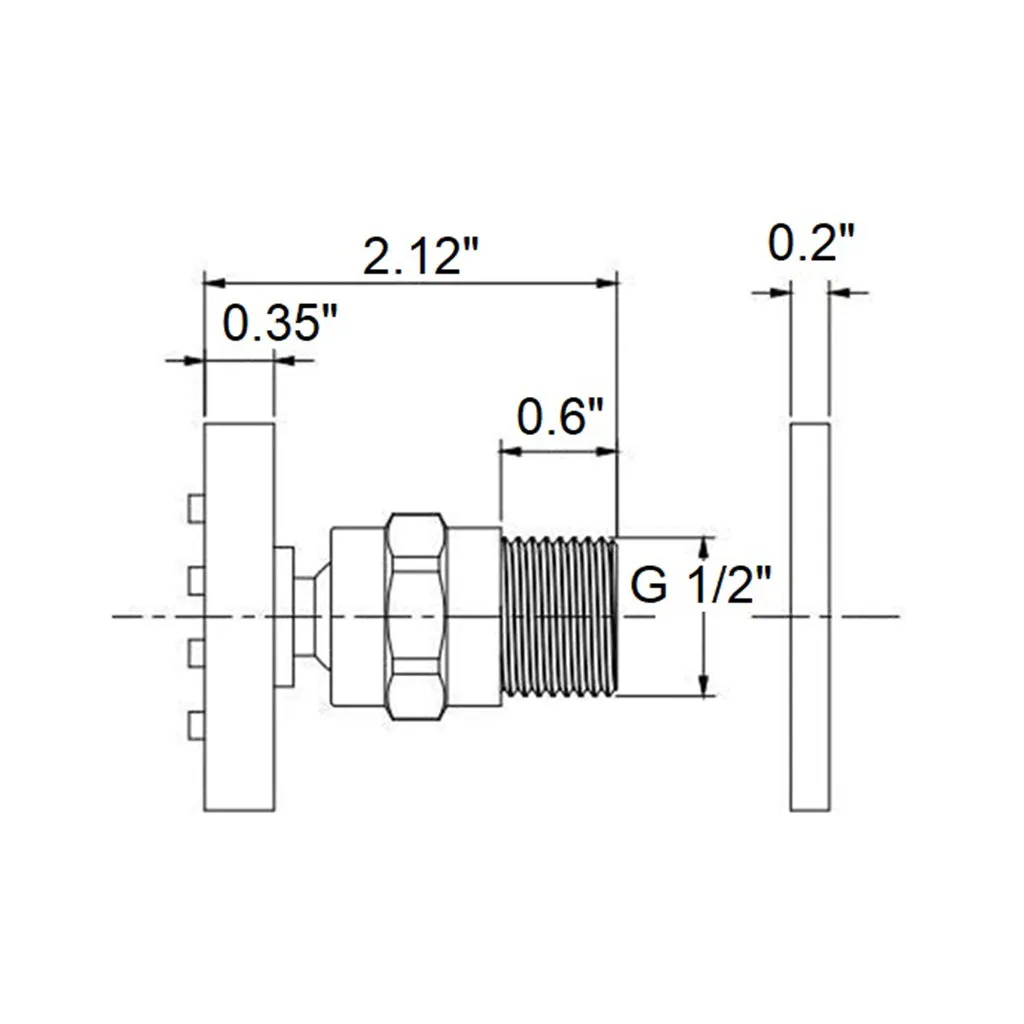 Smart Shower Jet - Wall Mount - 2" Brass/Brushed Nickel