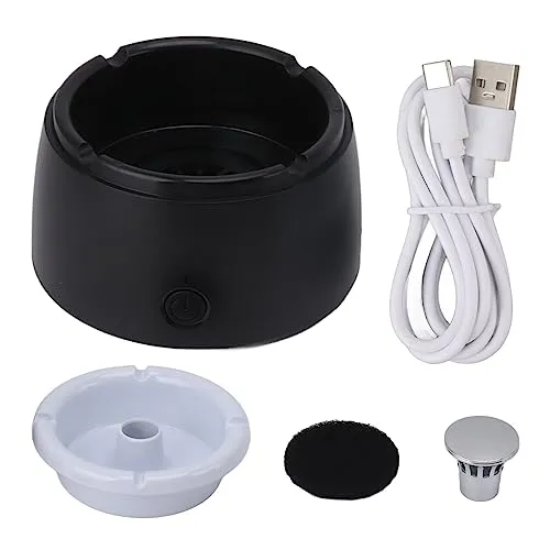 Smoke Grabber, High Temperature Resistant Portable Simple Cleaning Flame Retardant Smokeless Ashtray for Home (White)