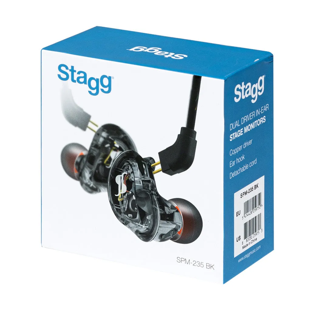 Stagg SPM-235 BK Dual Driver In-ear Stage Monitors (Pair) - Transparent