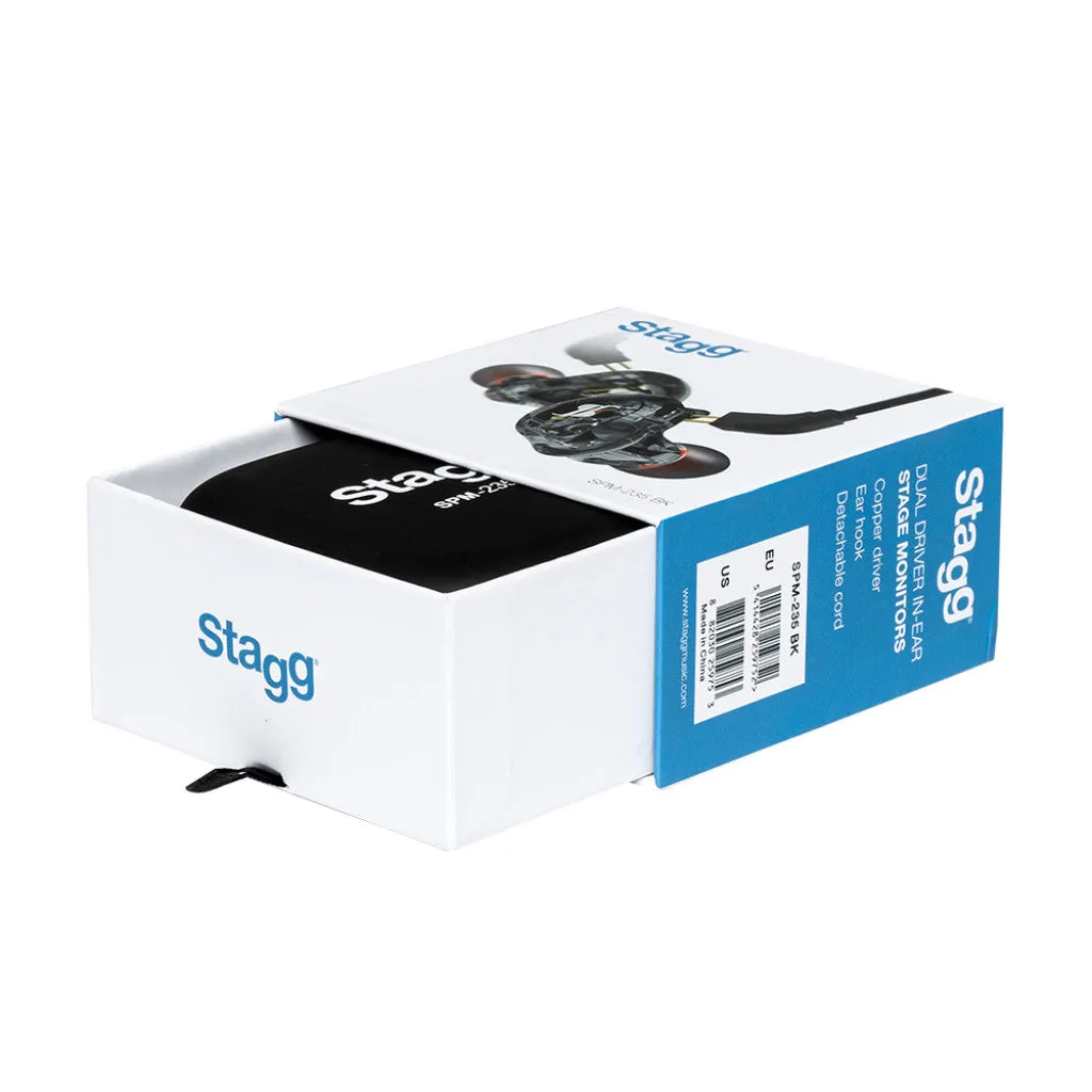Stagg SPM-235 BK Dual Driver In-ear Stage Monitors (Pair) - Transparent