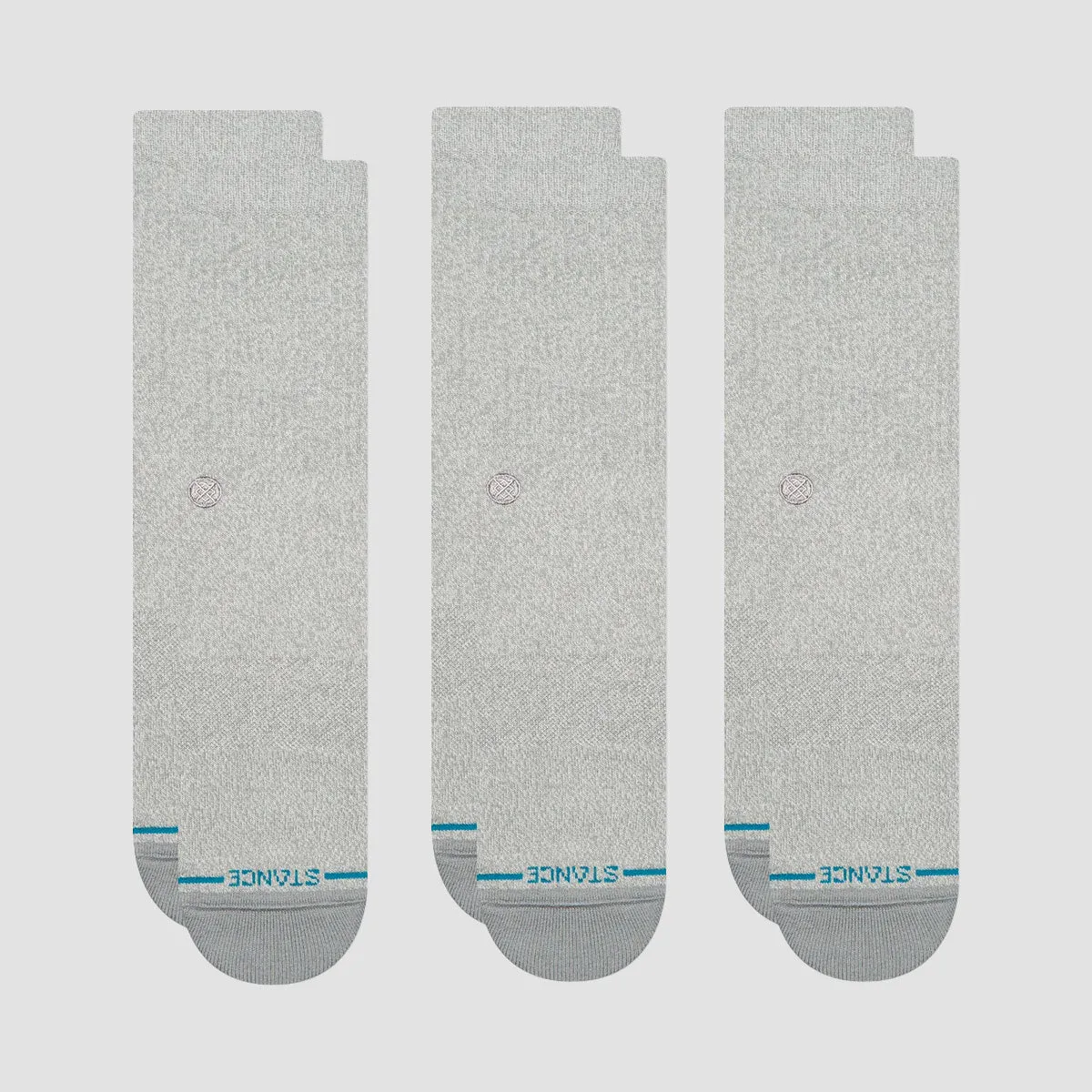 Stance Icon Crew Socks 3 Pack Grey Heather