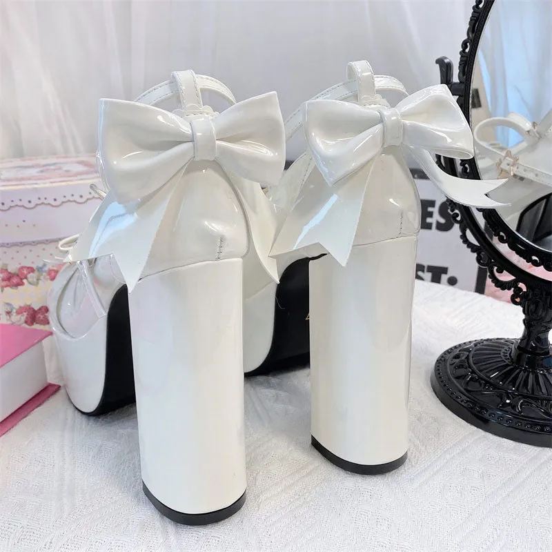 Star Bow Platform Heels Shoes