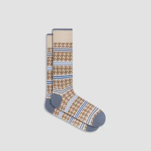 Striped Hound's Tooth Mid-Calf Socks