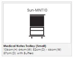 Sunflower - Medical Notes Trolley (Medium) - Enclosed sides with hinged locking top
