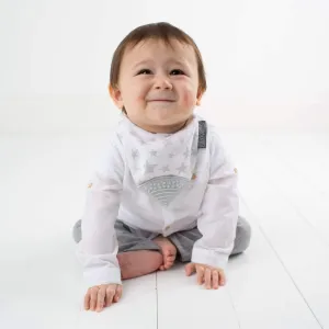 Teething Bib | Silver Stars Print