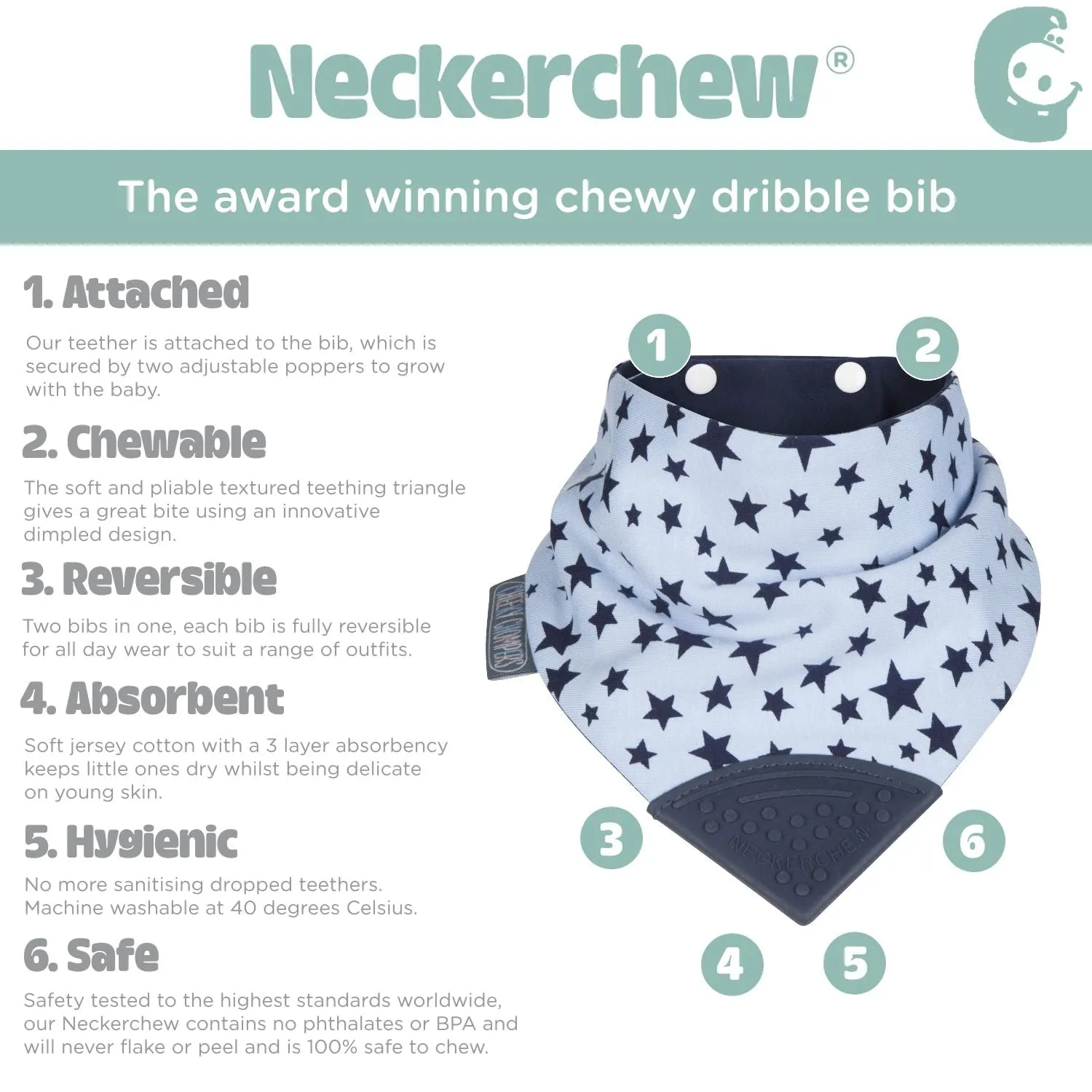 Teething Bib | Star Print