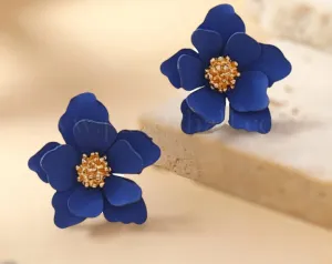 The Blue Petal Stud Earrings