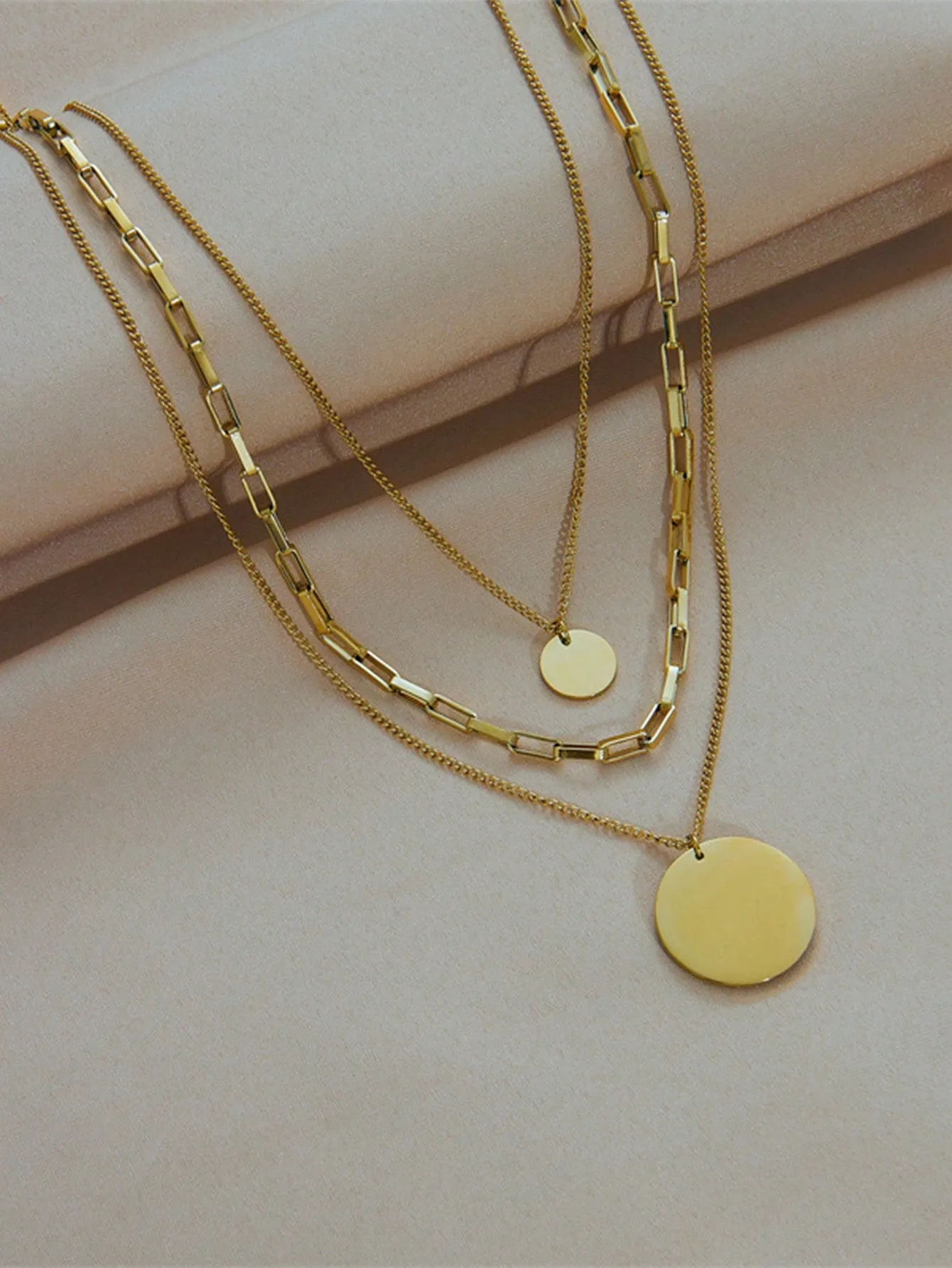 Three-Layer Exaggerated Large Circular Hip Hop Necklace