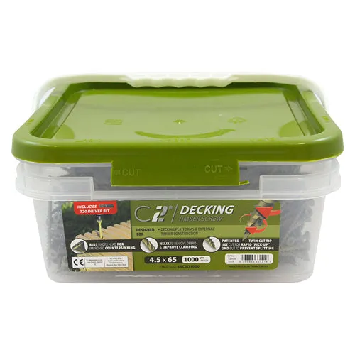 Timco C2 Decking Screws 4.5 x 65mm (1000 Tub)