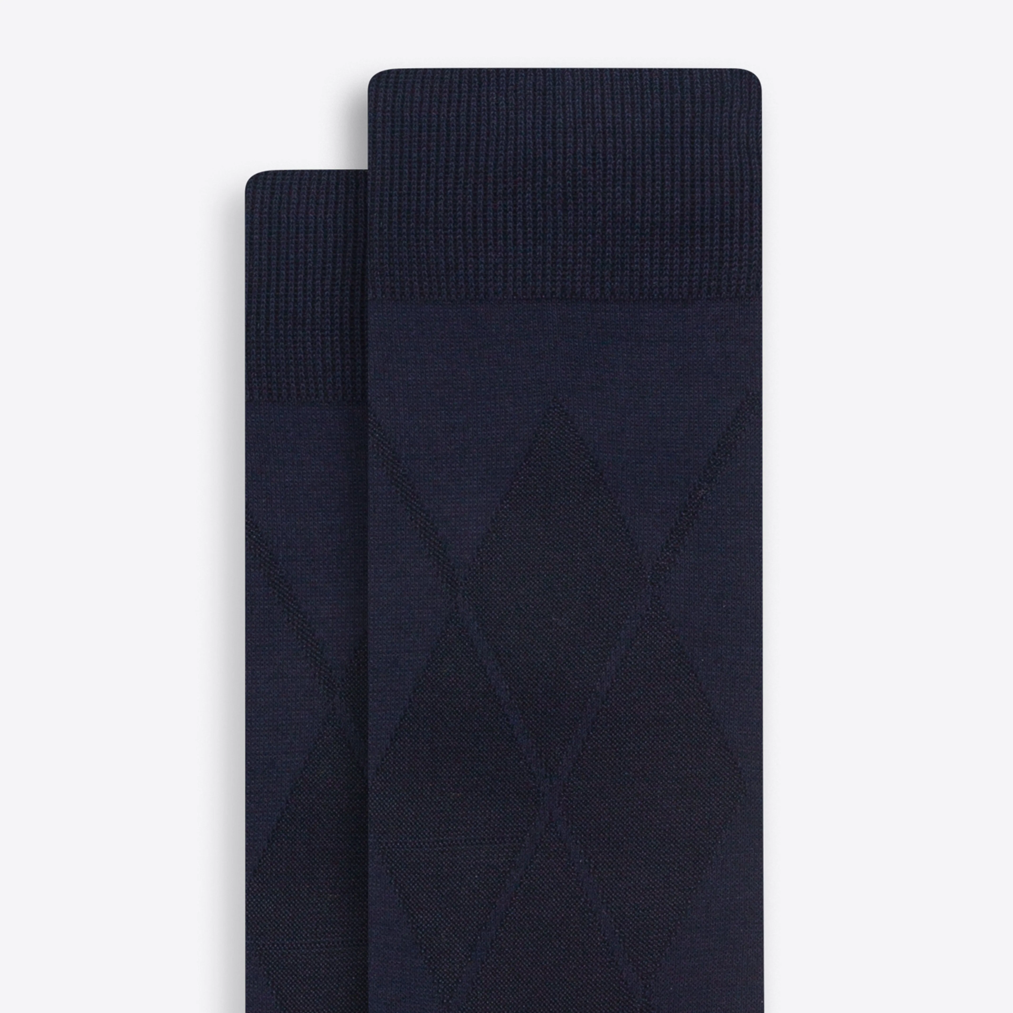 Tonal Argyle Mid-Calf Socks
