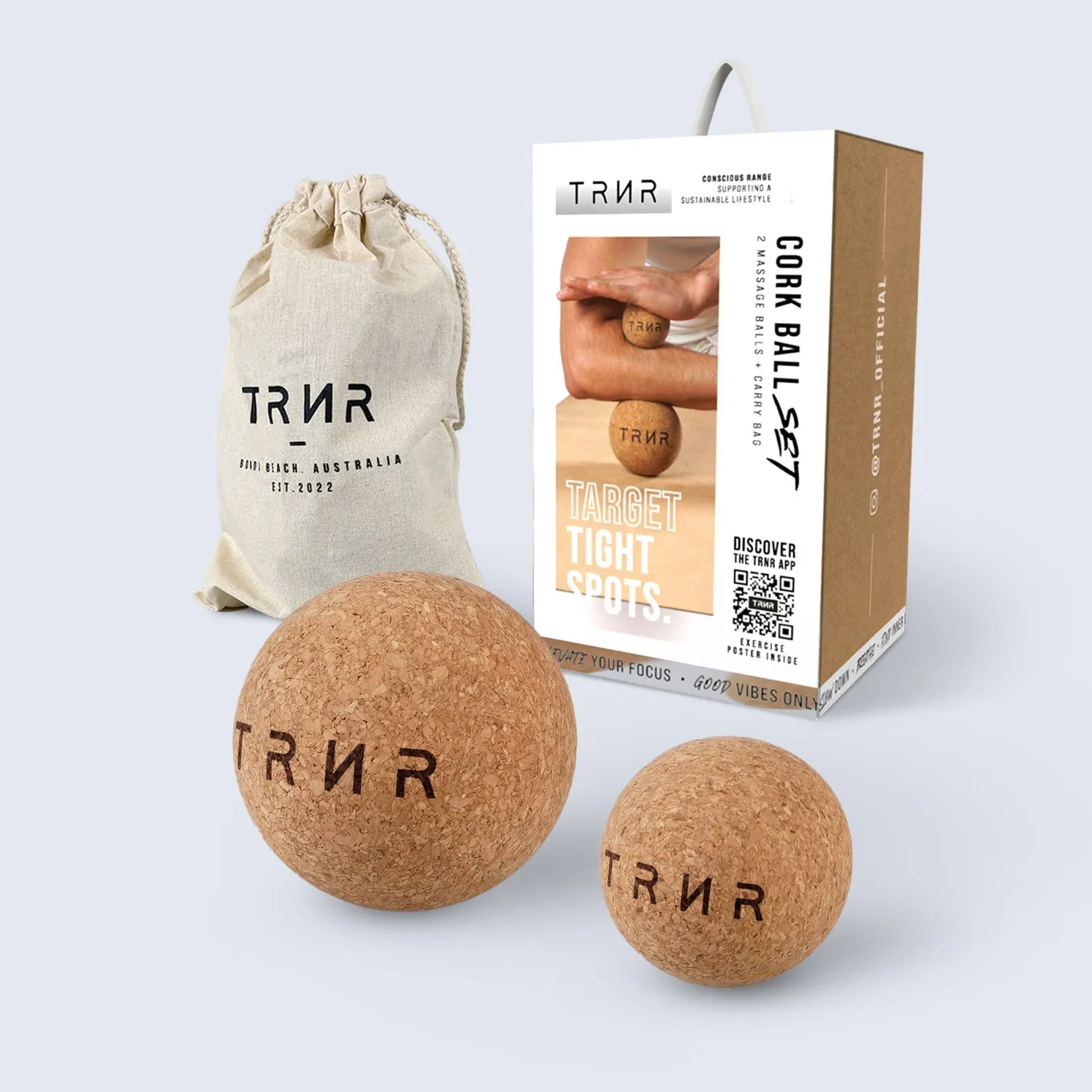 TRNR MASSSAGE BALLS CORK 2 PK
