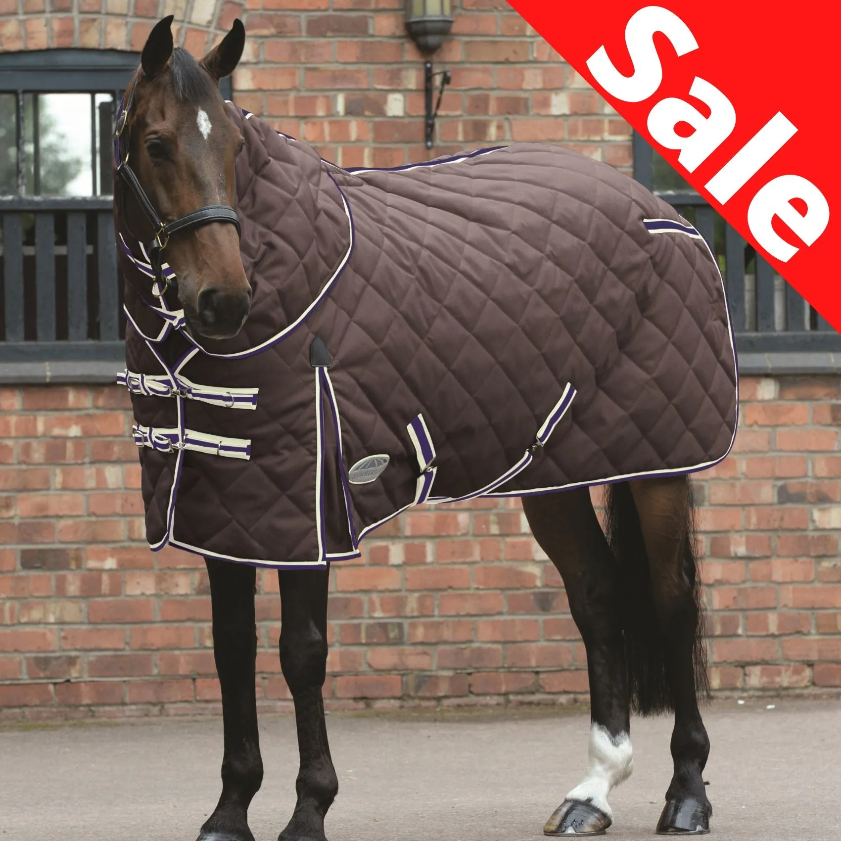 Weatherbeeta ComFiTec 1000D Diamond Quilt Detach-A-Neck Heavy Charcoal/Blue/White