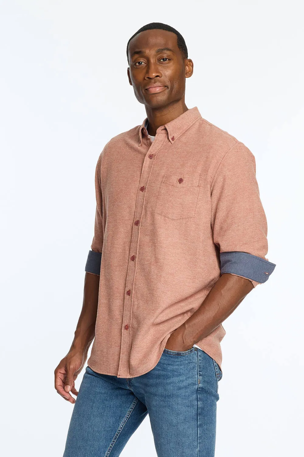 Weatherproof Vintage Solid Twill Shirt for Men in Roasted Russet | F2485742GK-ROASTEDRUSSET