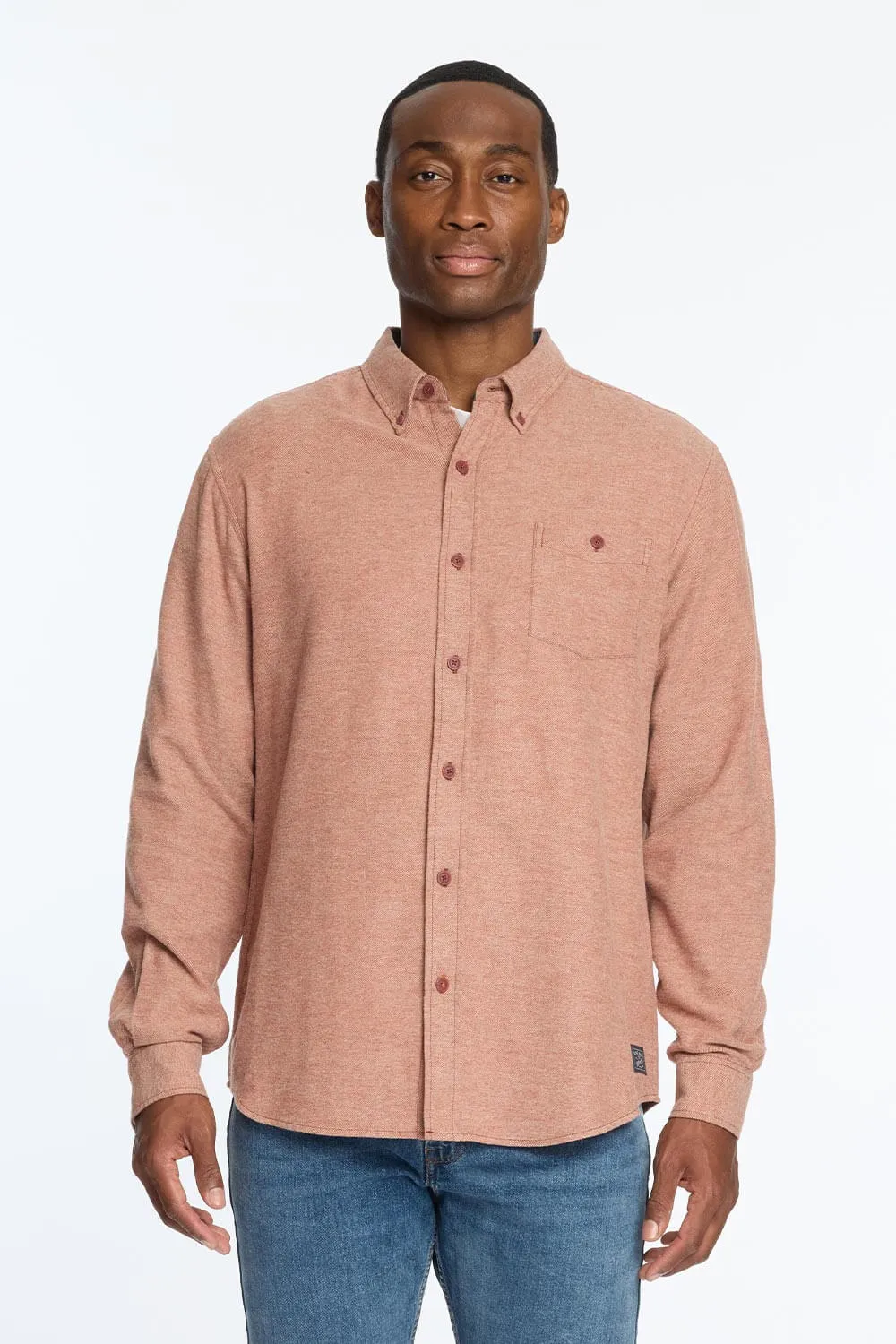 Weatherproof Vintage Solid Twill Shirt for Men in Roasted Russet | F2485742GK-ROASTEDRUSSET