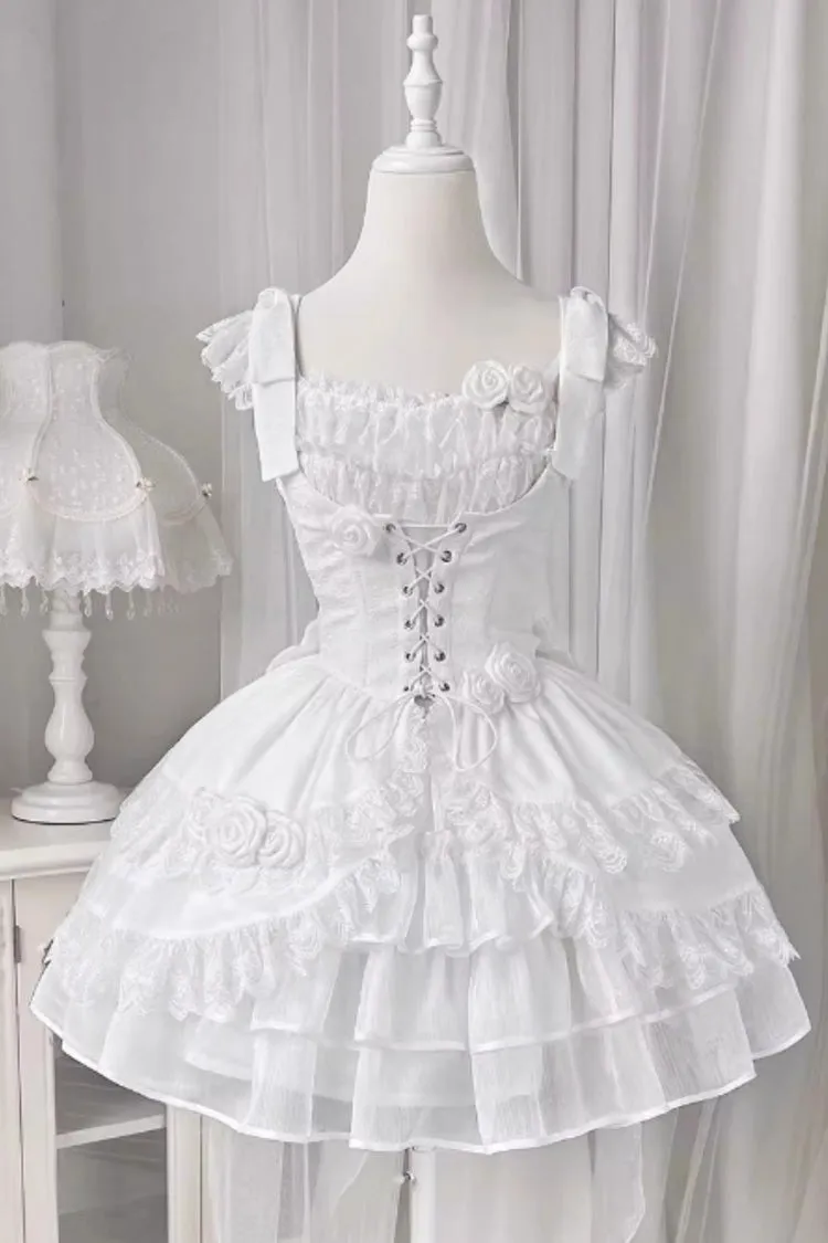 White Rose Multi-layer Gothic Lolita Jsk Dress