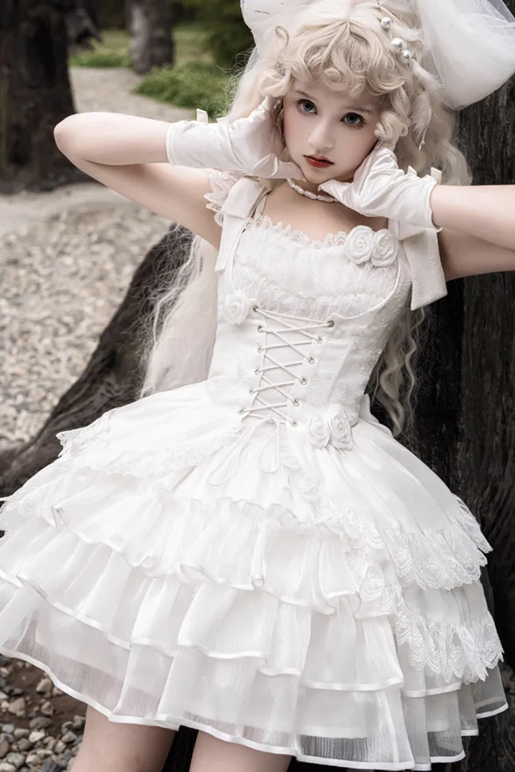 White Rose Multi-layer Gothic Lolita Jsk Dress