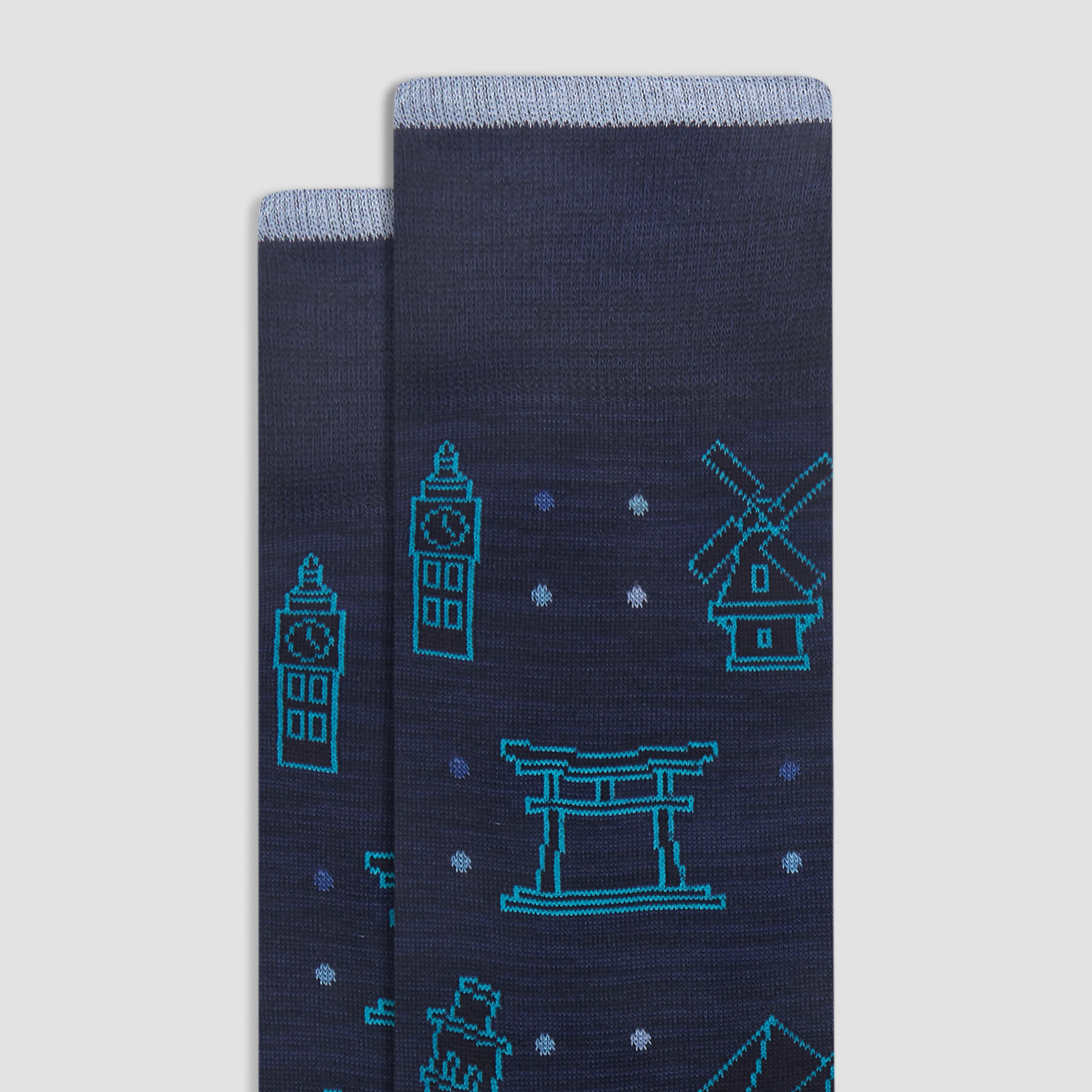 World Landmarks Mid-Calf Socks