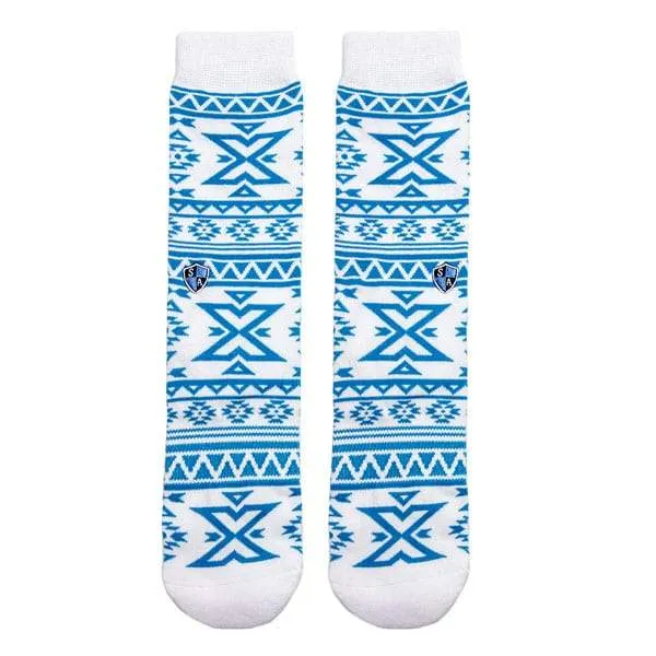 Woven Socks | Crew | Aztec | Blue