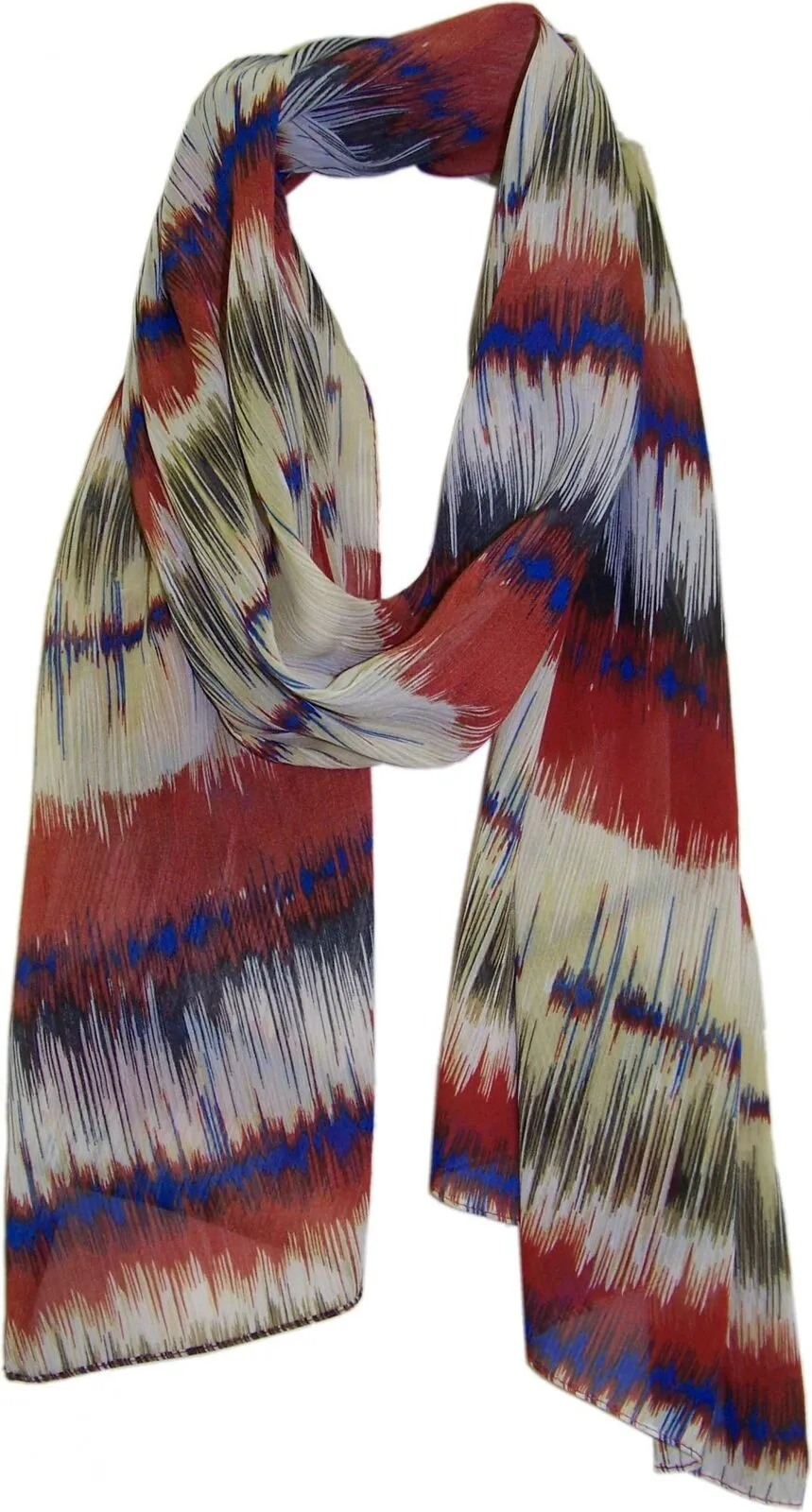 ZUZIFY Abstract Velocity Stripes Patterned Chiffon Scarf. AC0014
