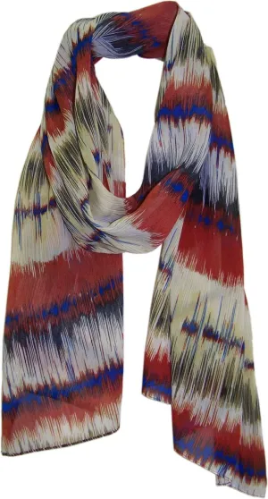 ZUZIFY Abstract Velocity Stripes Patterned Chiffon Scarf. AC0014